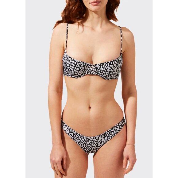 Solid and Striped Size XS The Eva Bikini Top Painted Dot Black White Underwire - Picture 5 of 5